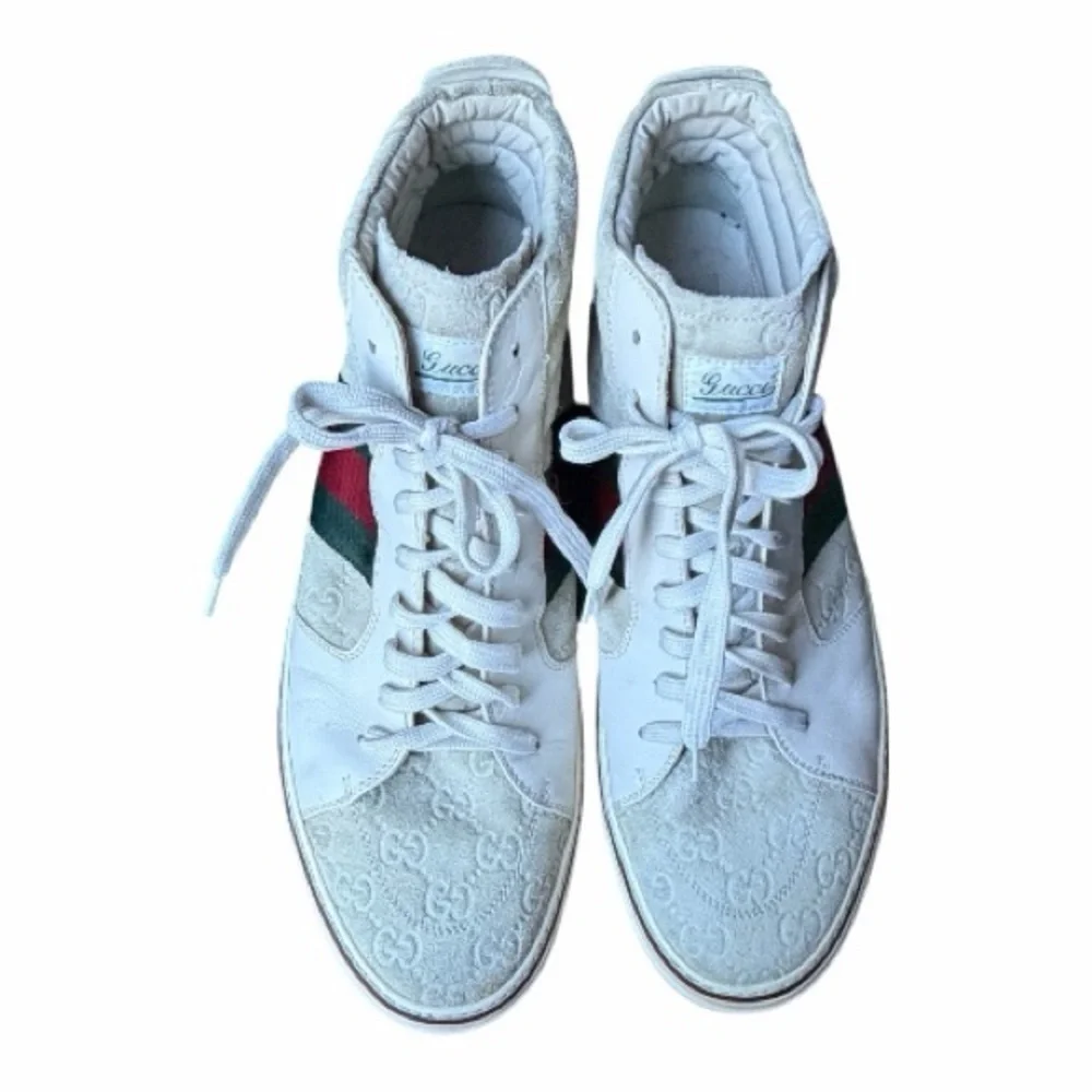 Gucci White High-Tops with Green and Red Stripes Gucci White Green & Red Striped Ace Sneaker – Savonches main image 4